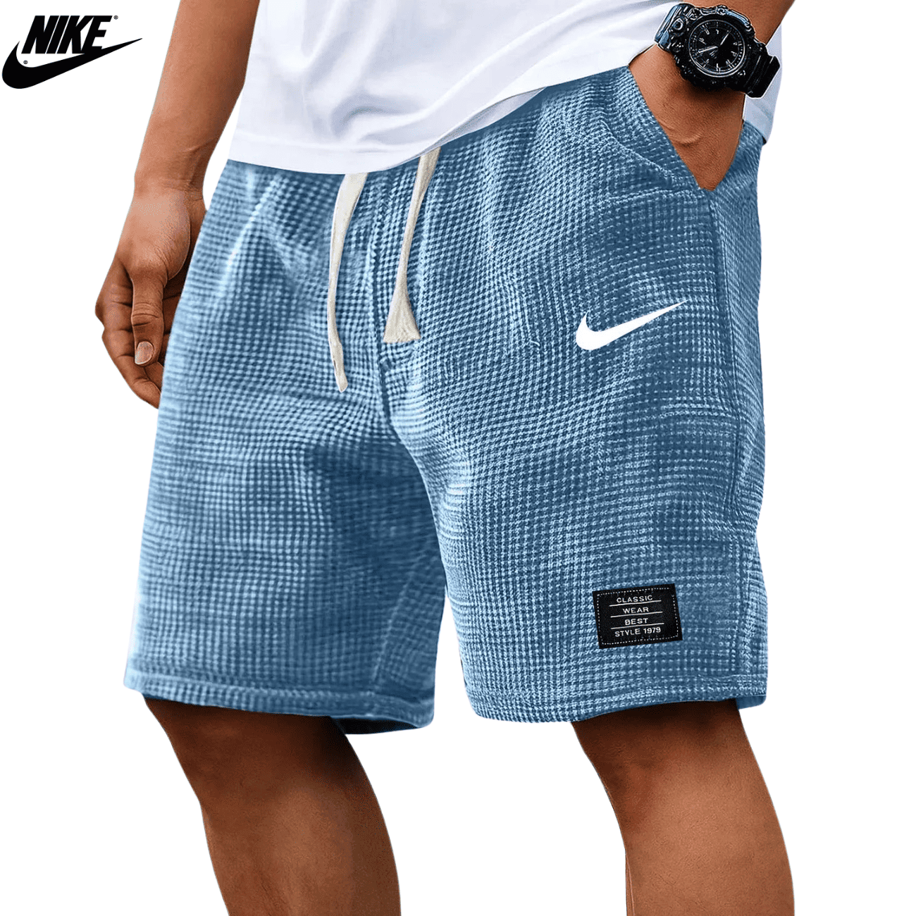 NK®- Textured Waffle Knit Shorts